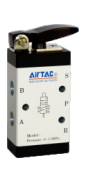 AIRTAC MANUAL VALVES, M3 SERIES SHORT HANDLE TYPE 3 WAY 2 POSITION N.C, 1/8" NPT PORTS